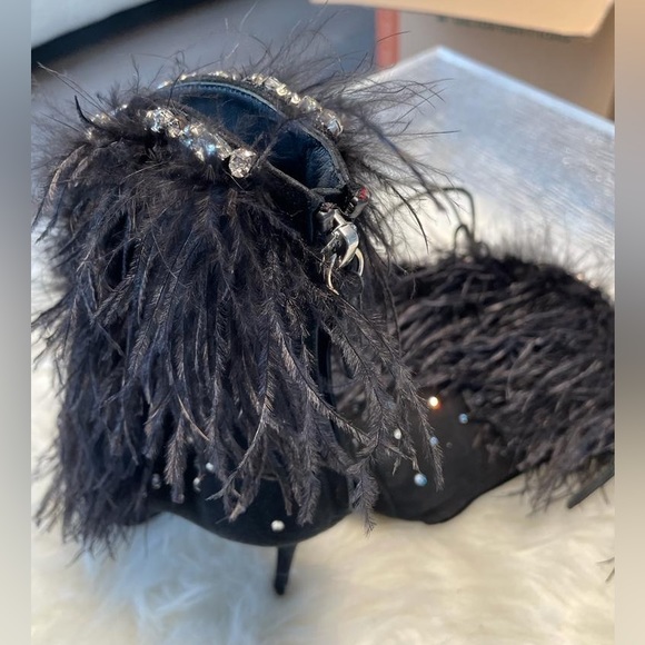 Velvet black zanotti high heels - Picture 8 of 8